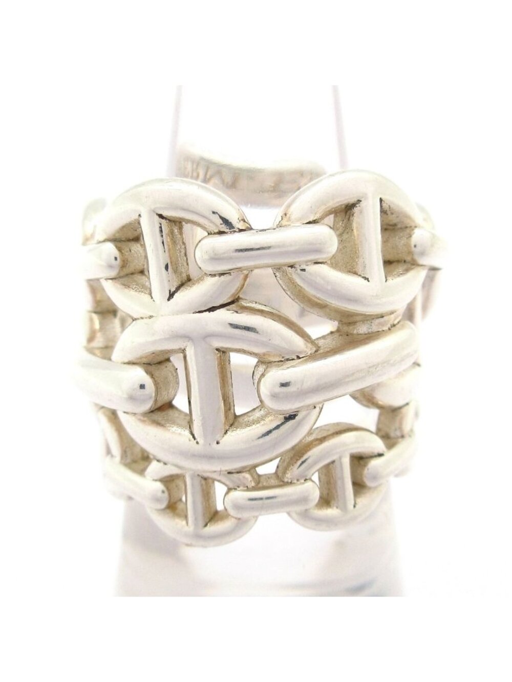 Hermes Ring 47 Chaine D'ancre Enchainee GM Silver